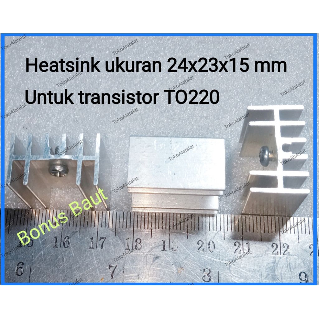 Heatsink transistor TO220 ukuran 24x23x15mm