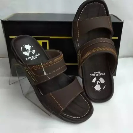 SANDAL KULIT PAKALOLO ORIGINAL SANDAL PRIA SANDAL SLOP SANDAL CASUAL PAKALOLO COKELAT