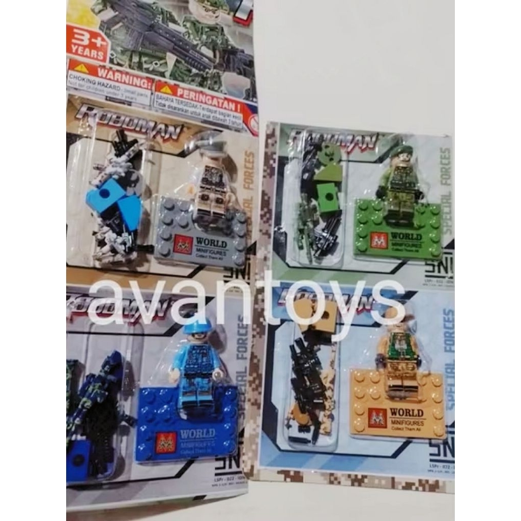 4 PCS ROBOMAN TENTARA WARNA