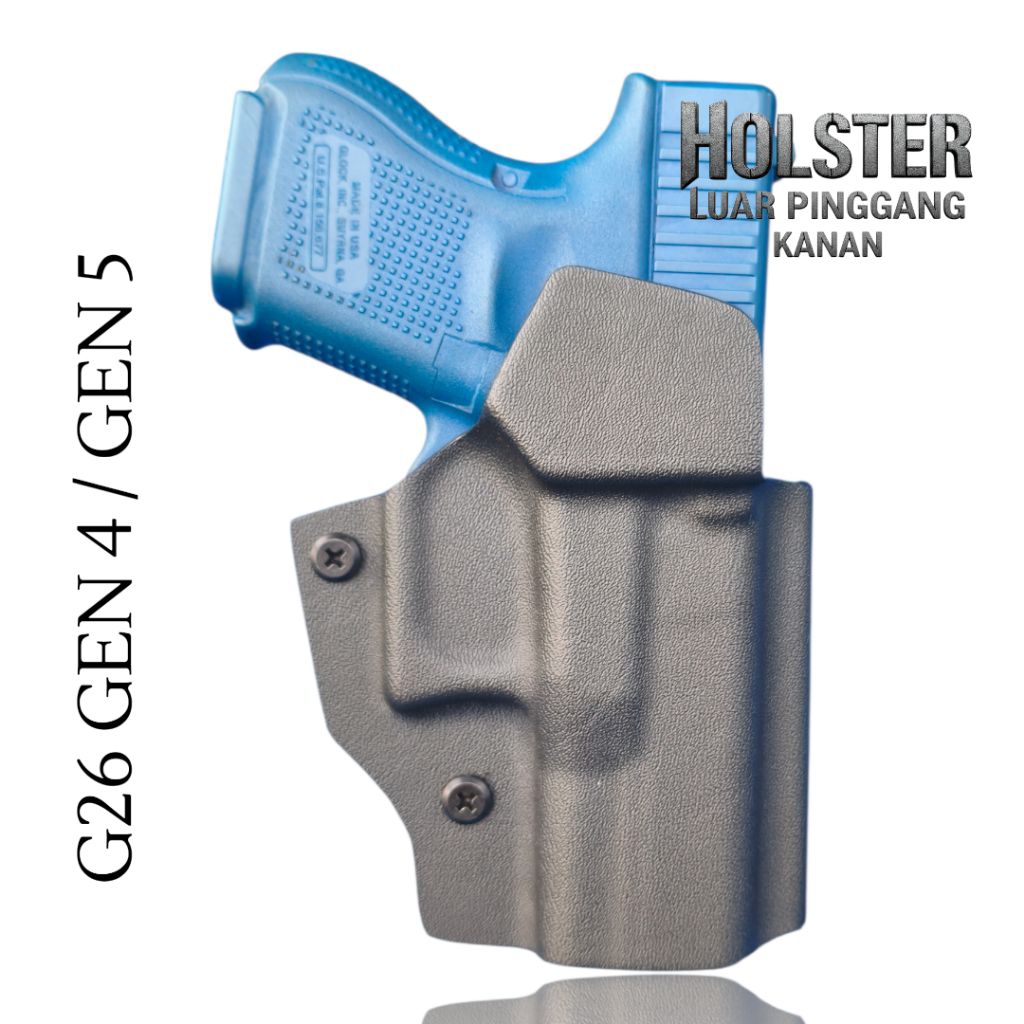 kydex holster glock 26 luar pinggang kanan