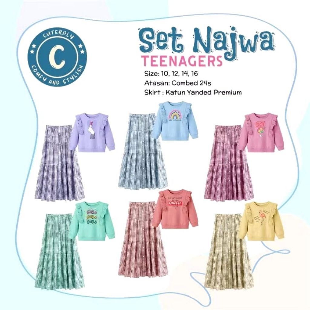Set Najwa Teenagers By Cuterply | Set Anak Rok By Cuterply