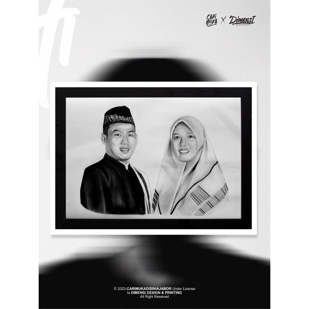 SKETSA WAJAH CUSTOM UKURAN A4 / 2 WAJAH