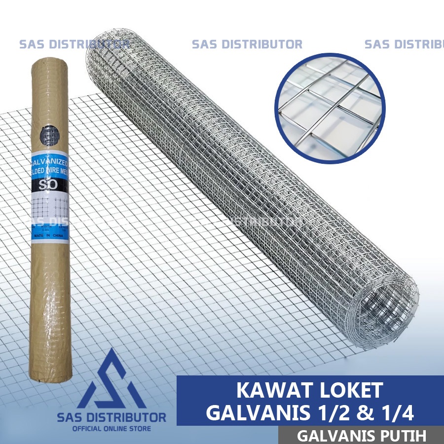 Kawat Galvanis / Kawat Loket Galvanis 1/2 1/4 x 90 cm x 10 meter / Kawat Mesh Ram 1/2 1/4 Anti Karat