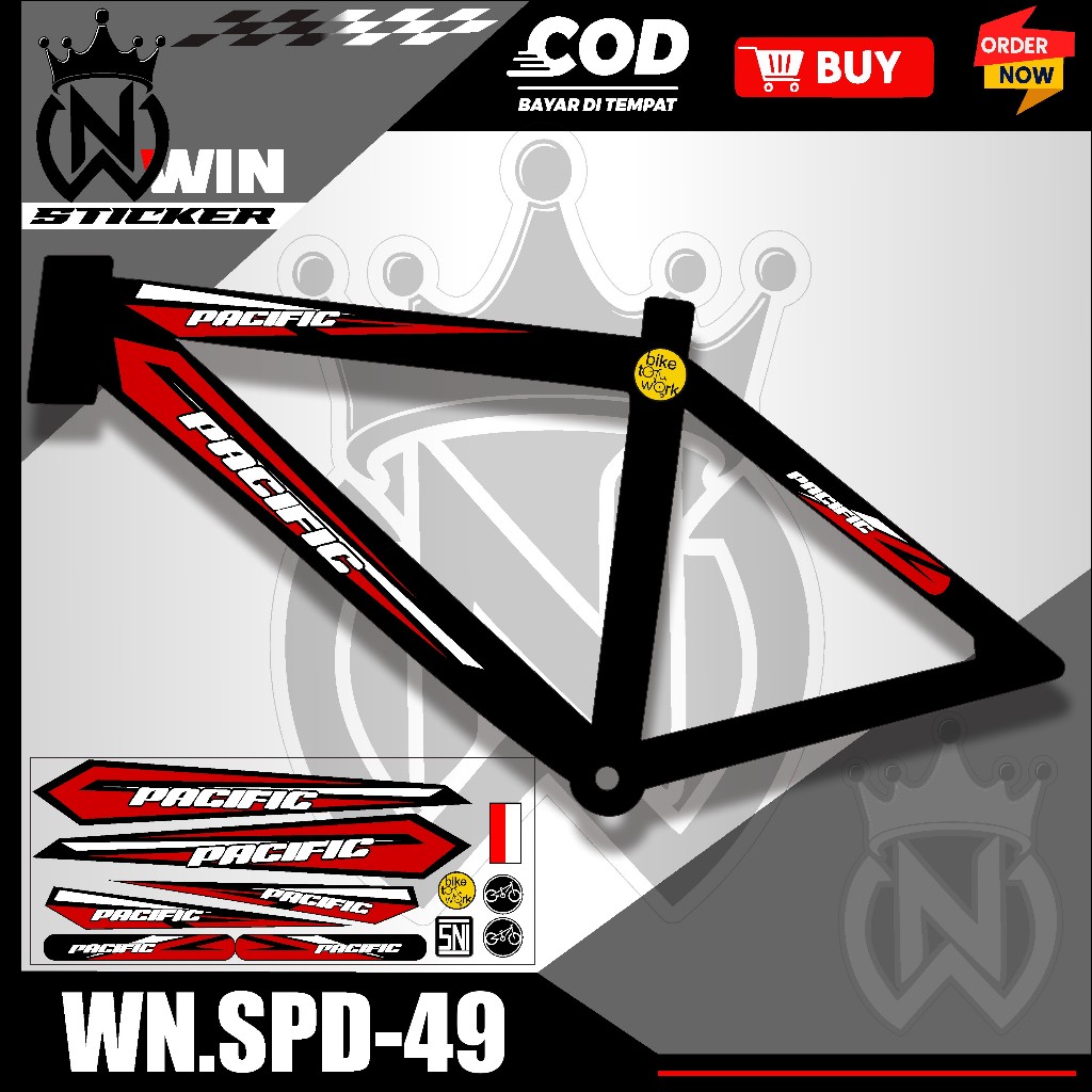 WNS STICKER STRIPING SEPEDA PACIFIC