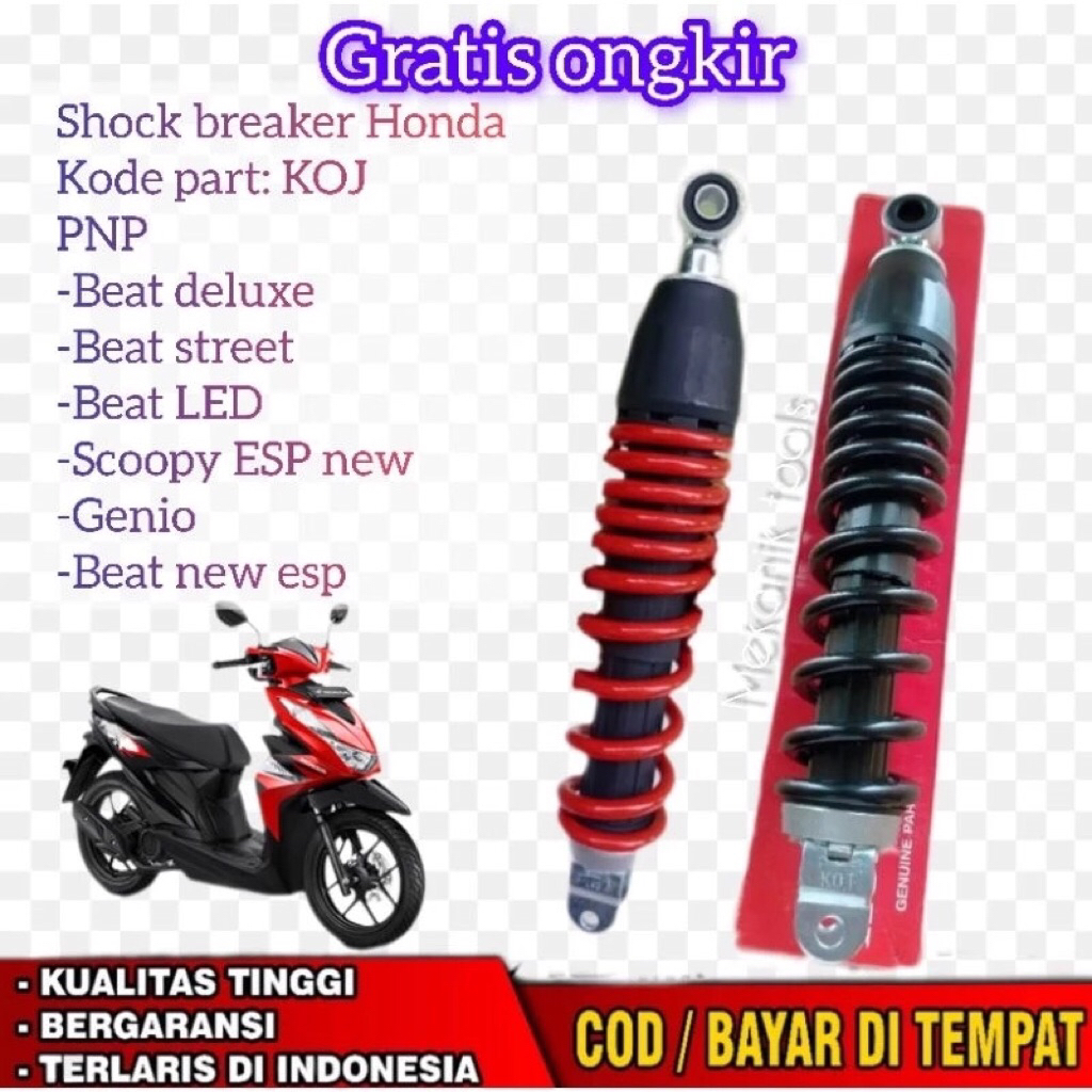 0Shock Belakang Beat Deluxe Scoopy Genio Beat street Beat LED ORI COPOTAN
