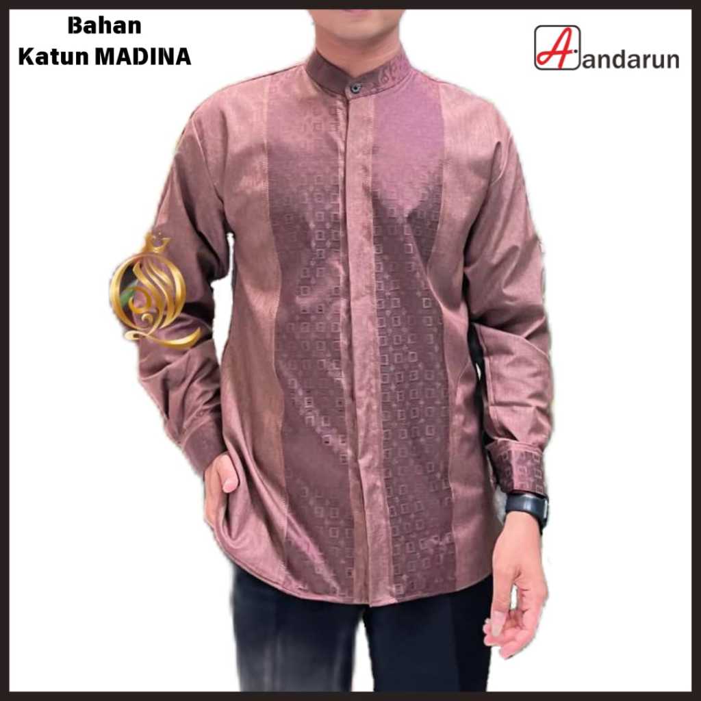 Baju Koko Kurta Pria dewasa Katun Madina Adem, Elegan & Modern Bahan Premium Original