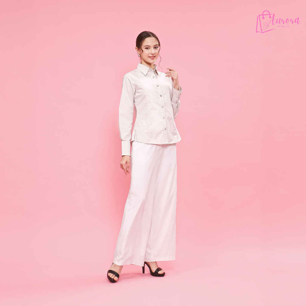 Kemeja Wanita Cotton Elegan Premium | Refined Essential Shirt Aurora Apparel | Kemeja Wanita Lengan 