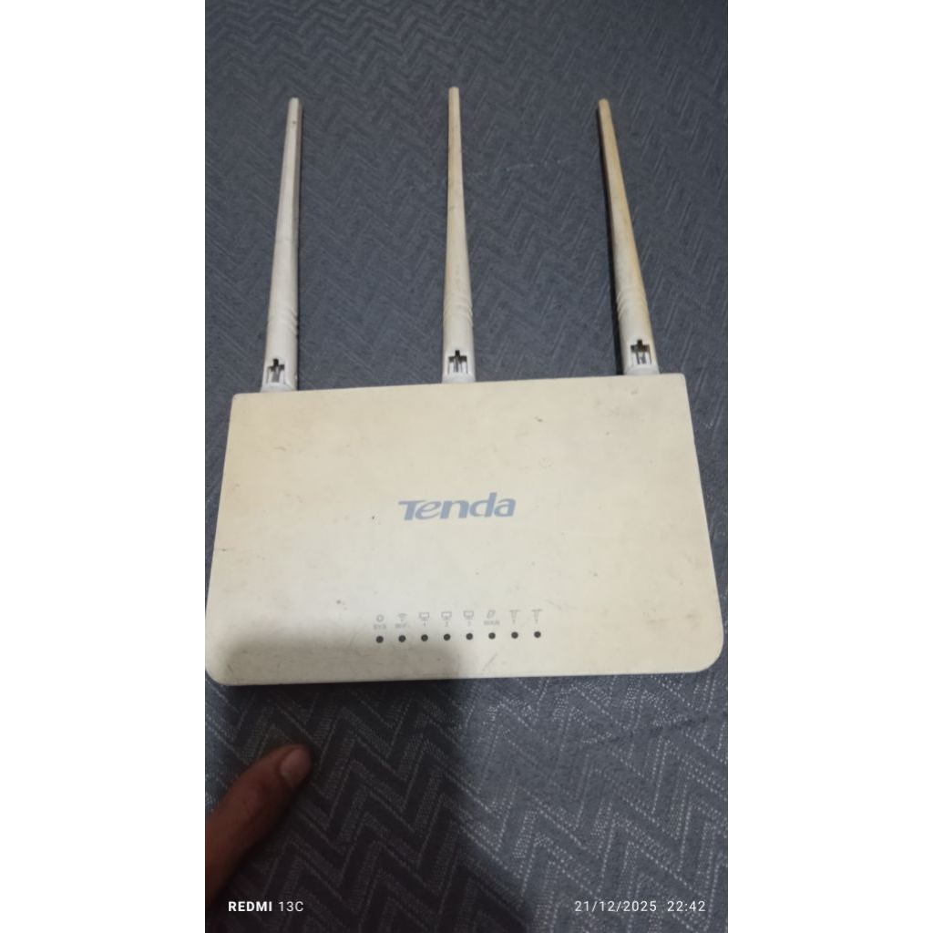 router tenda f3 bekas migrasi plus adaptor bawaan