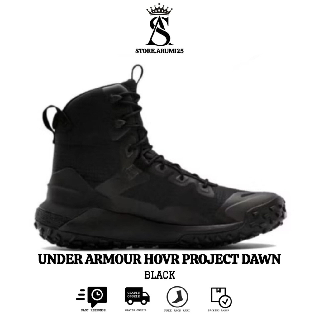 Sepatu Boots/Sepatu Hiking Unnder Armourr Hovr Project Dawn Black
