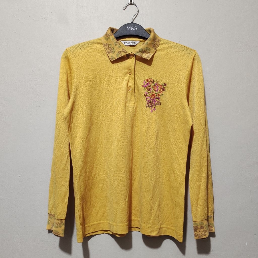 PASSARDI Embroidery poloshirt golf polo kuning longsleeve polo padel polo tenis polo shirt polo tshi