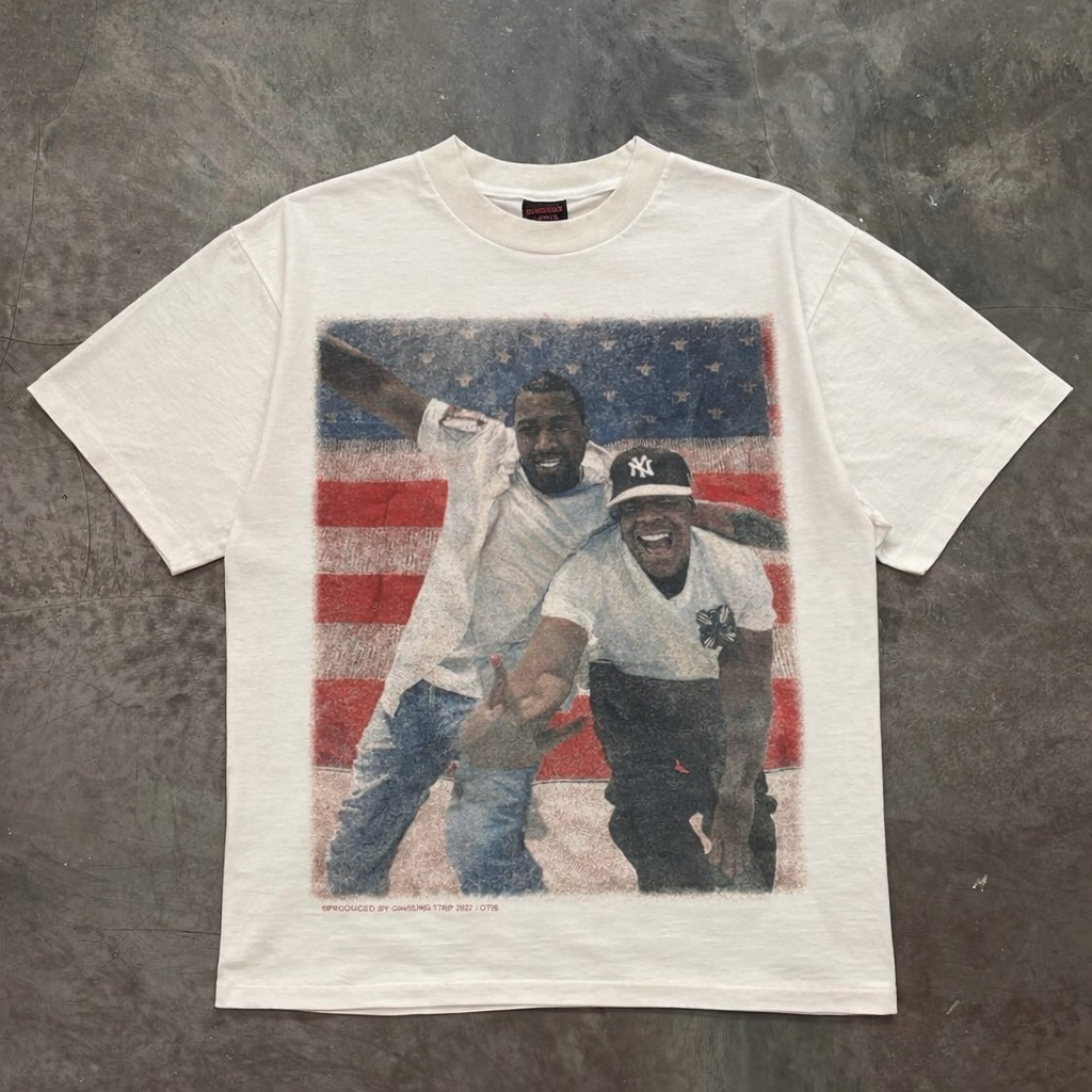 T-Shirt / Tees Bootleg GINSENGSTRIP Kanye West White Colour (NEW) | Kanye West Vintage Rap T Shirt H