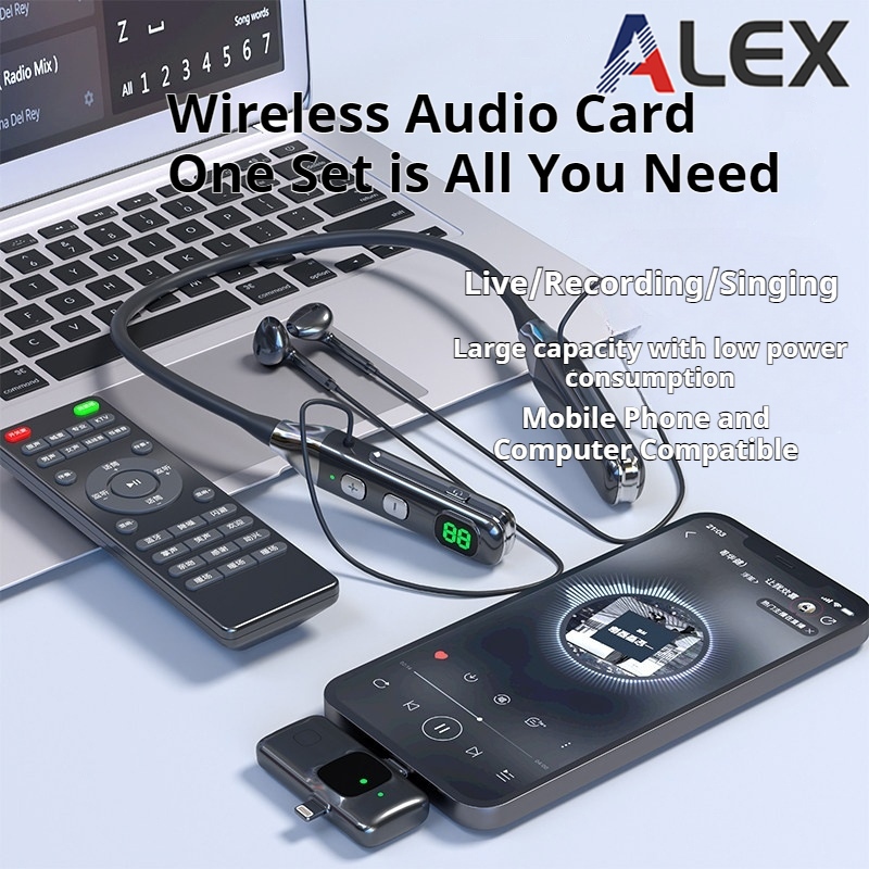 Portable Wireless Sound Card E8 Multi-function Sound Card Live Streaming Earphones Remote Control St