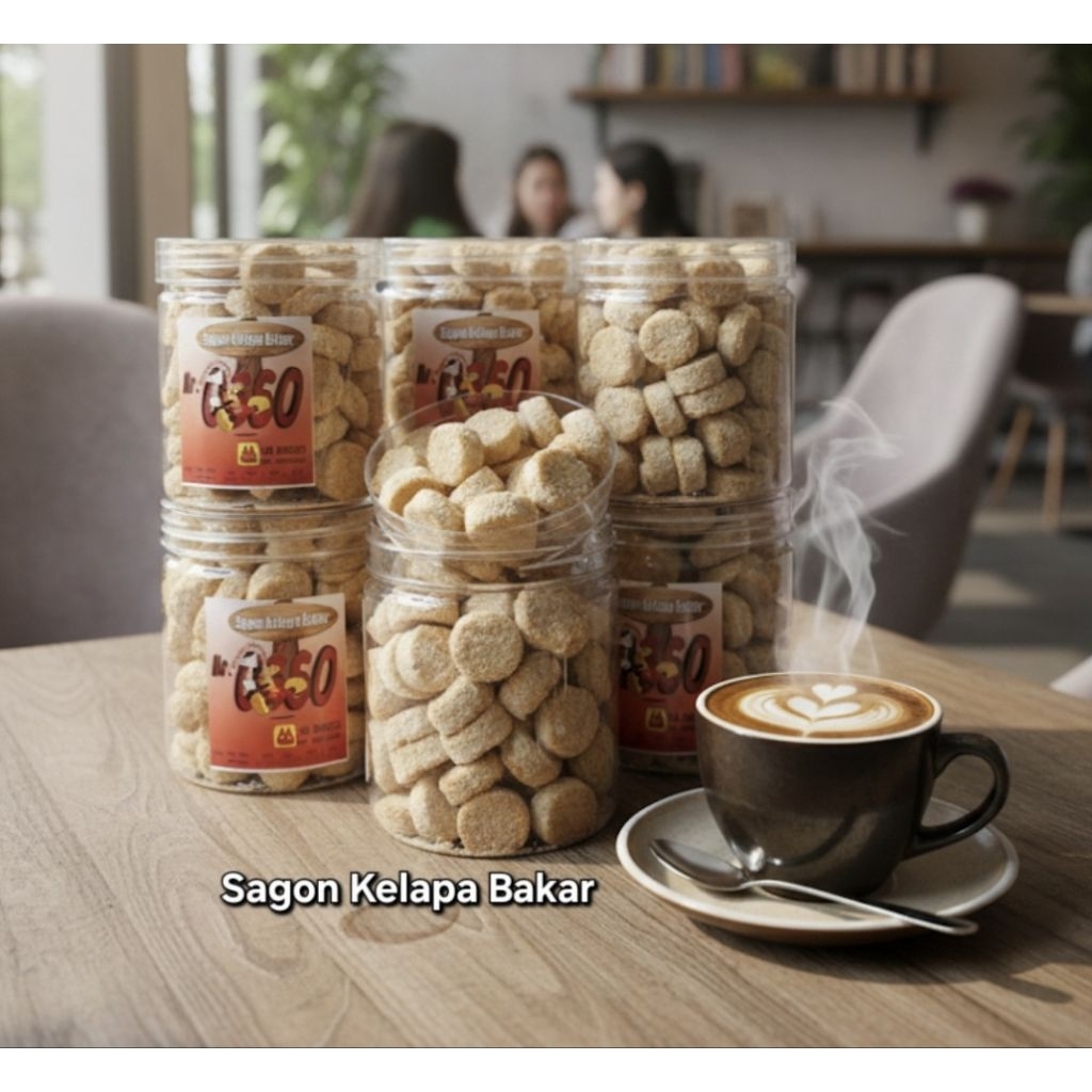 roti /kue sagon kelapa bakar  toples 600ml