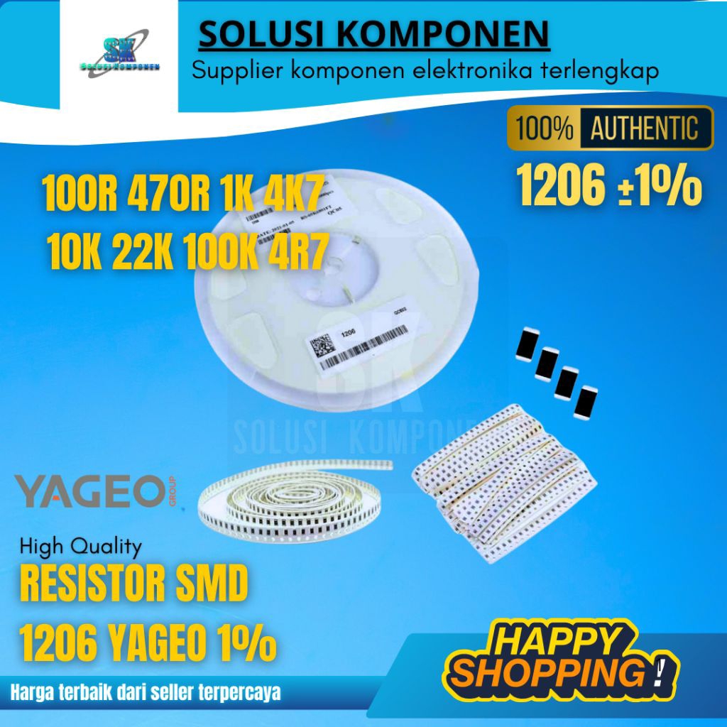 SMD 100R Resistor SMT 100 ohm 1206 5% Yageo