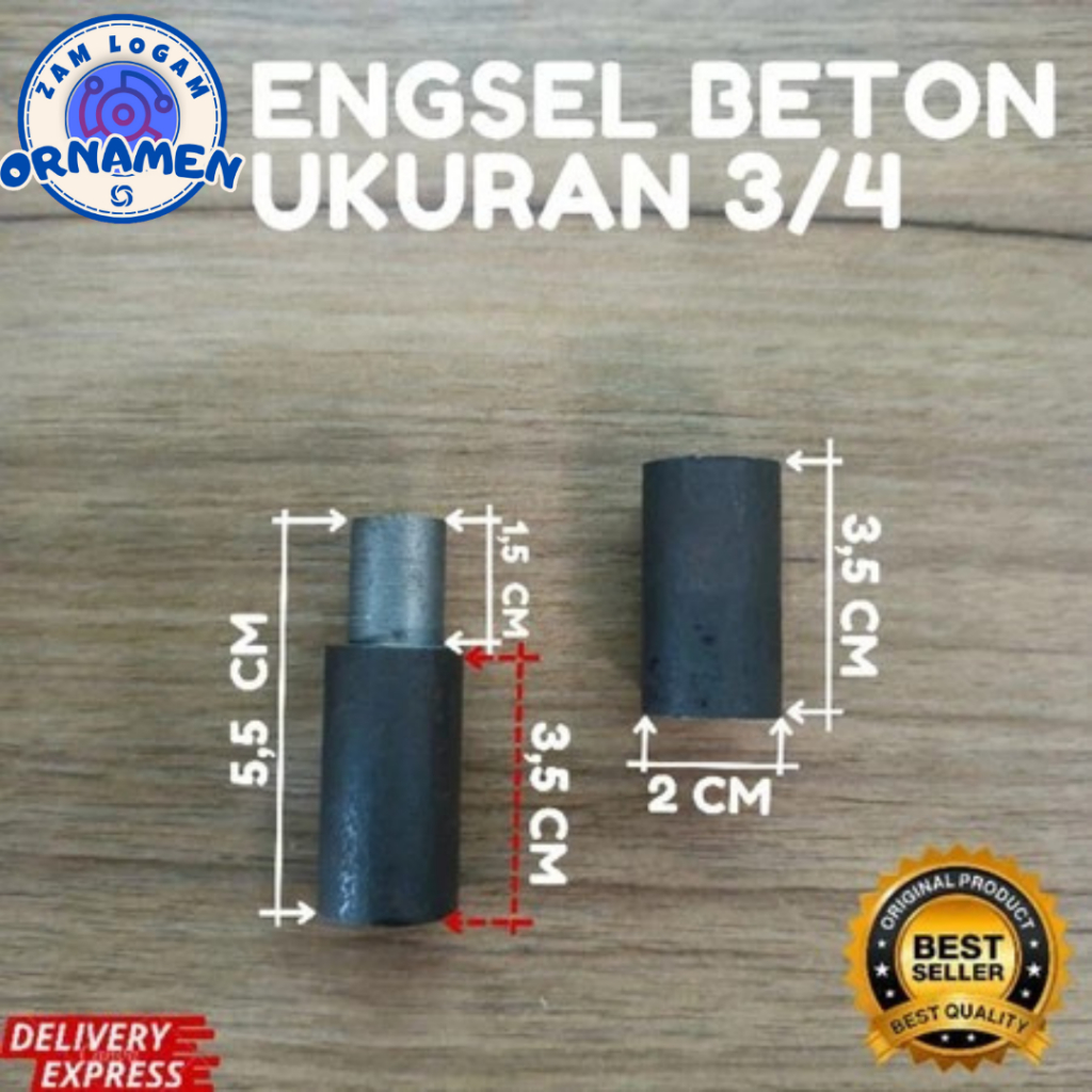 Engsel Bubut Beton Ukuran 3/4 Panjang 7 Cm