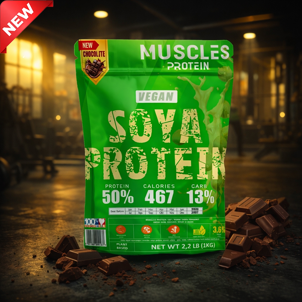 Muscles protein Coklat Protein Bubuk Kedelai 1 Kg