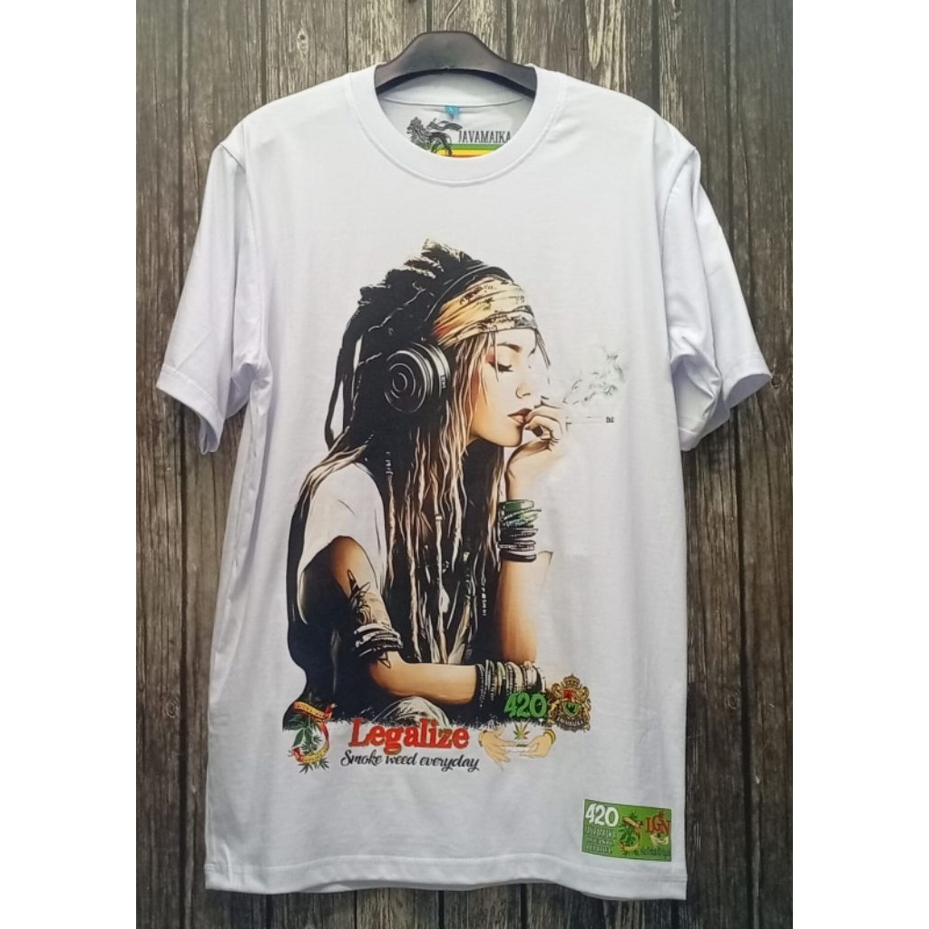 Kaos 420 THC Girl Putih Original Roots Stuff