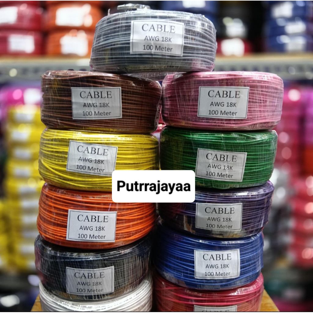 Kabel Awg18 K Serabut Tembaga 100m / Kabel Awg 18K 100meter