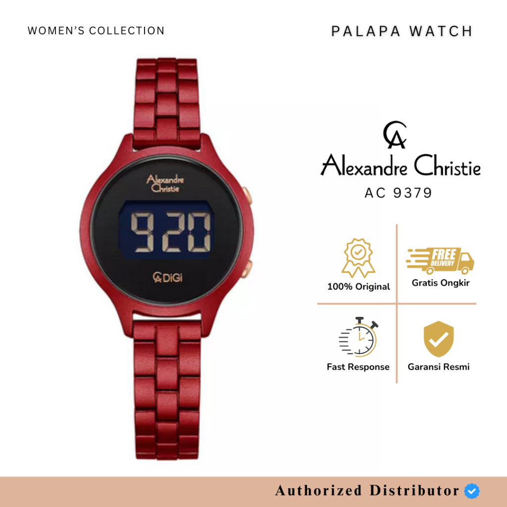 Jam Tangan Wanita Alexandre Christie AC 9379 / AC9379  Digital Rantai Original