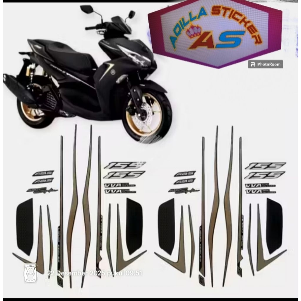 Stiker Striping Lis Motor AEROX NEW S ABS 155 Maxi 2022 Sticker Lis Body Standar