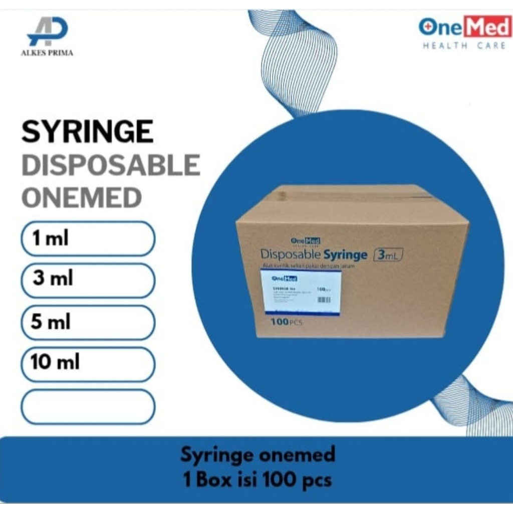 Syringe spuit Onemed 1cc / 3cc / 5cc / 10 cc Harga/Box
