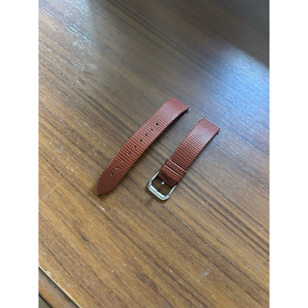 Emboss lizard brown leather strap 18 mm