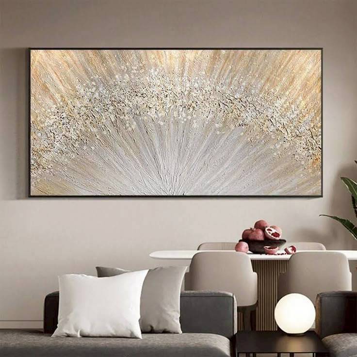 Lukisan Pantulan Cahaya Glitter Silver Asthetic Membuat Ruangan Lebih Luas