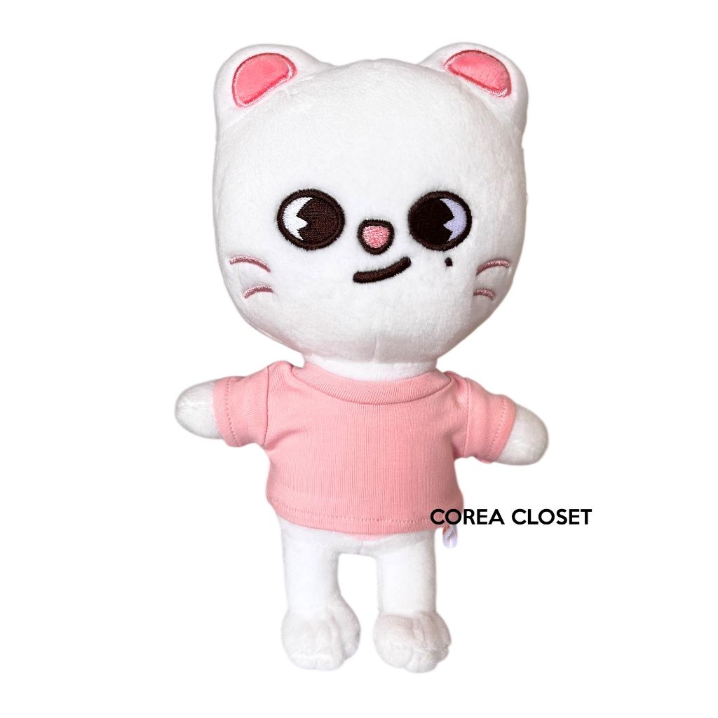 READY STOCK 15cm  Kpop doll clothes -  Kaos Putih biru pink  ( EXO Doll kaos pink Baju Boneka BTS SE
