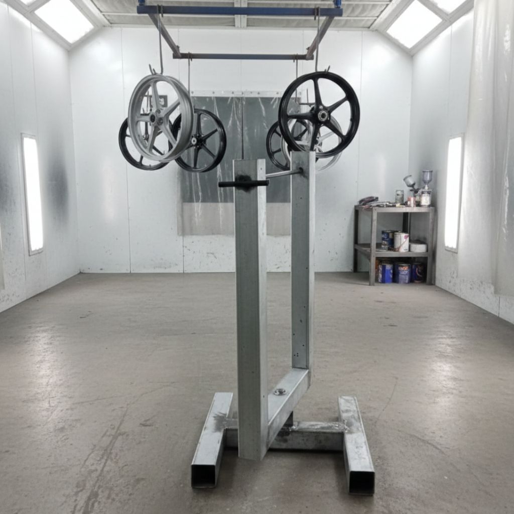 Stand Cat Velg Motor Putar / Meja Cat Velg / Tempat Cat Velg / Meja Cat Putar