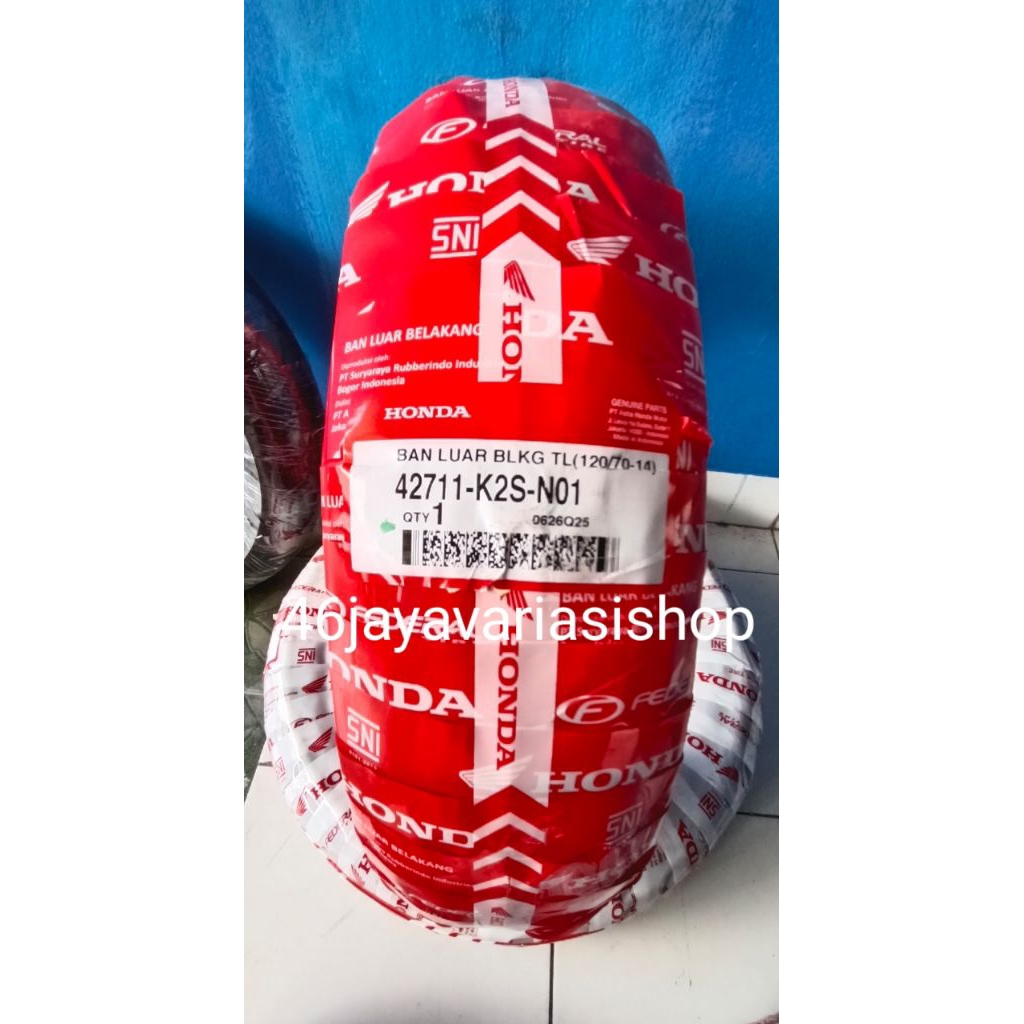 BAN LUAR BELAKANG VARIO160 PCX150 120/70-14 AHM HONDA 42711 K2S N01 FREE PENTIL 120 70 14 BAN HONDA
