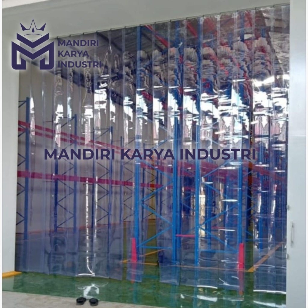 Tirai PVC Curtain Blue Clear 2mm x 20cm x 50 meter / Tirai Plastik Untuk Pintu Dapur MBG Biru