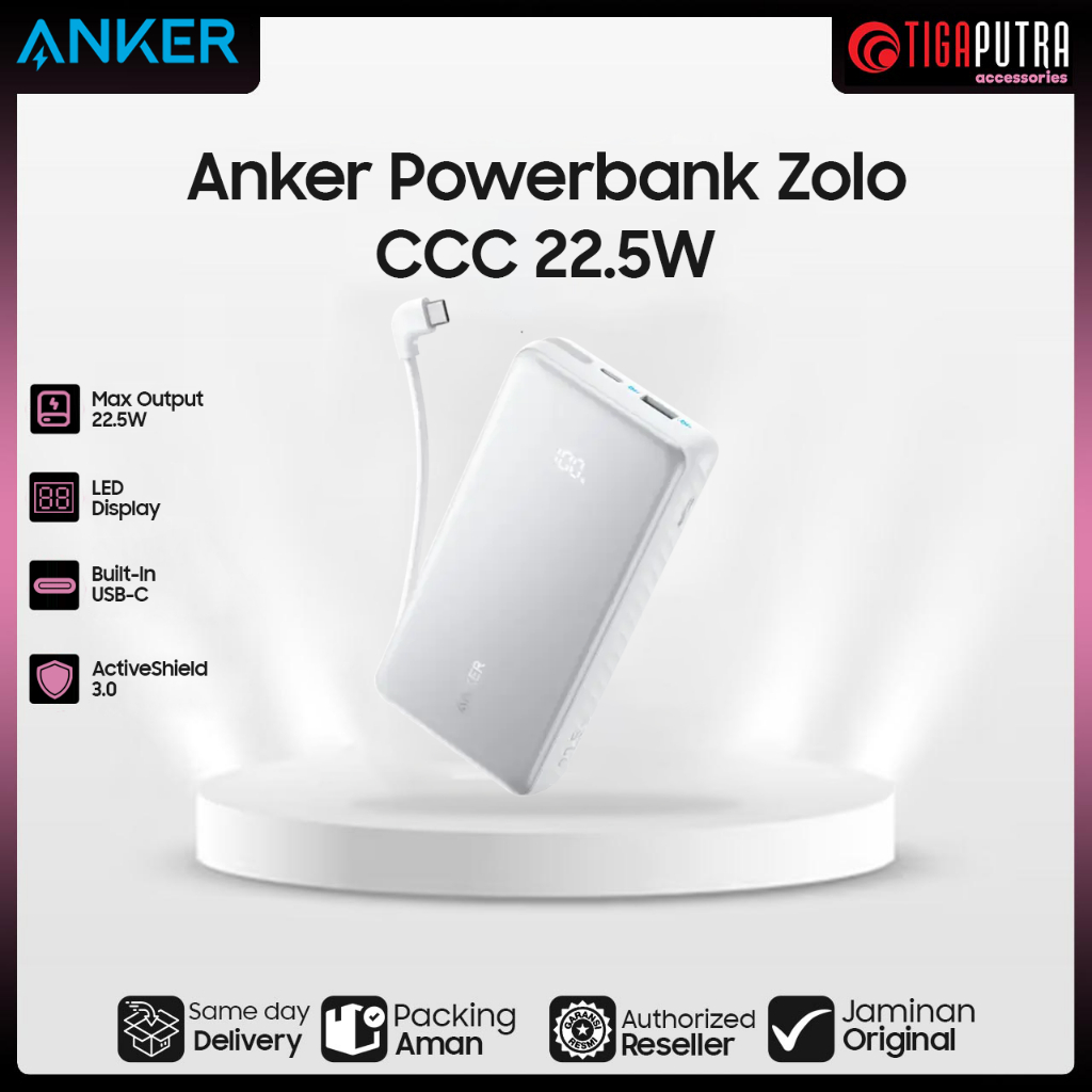 Anker Powerbank Zolo CCC 22.5W 10000mAh With Cable Type C