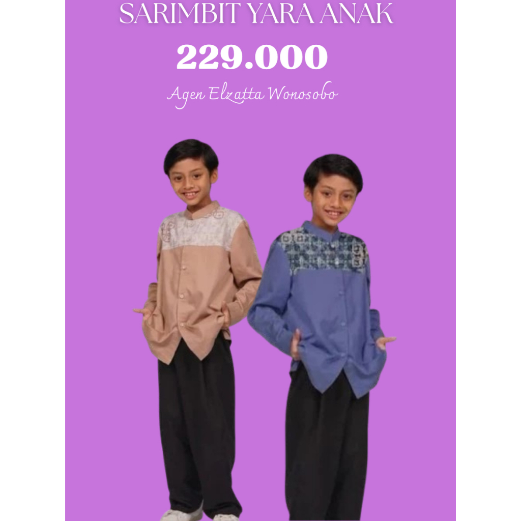 Elzatta Zatta Men KOKO ANAK MAILERA Atasan Baju Anak Cowok Muslim Lengan Panjang Koko Anak Cowok Baj