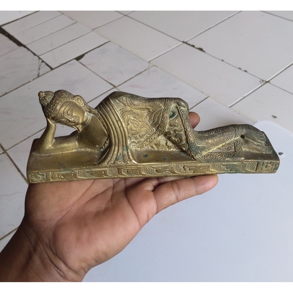 Patung budha kuningan 21cm