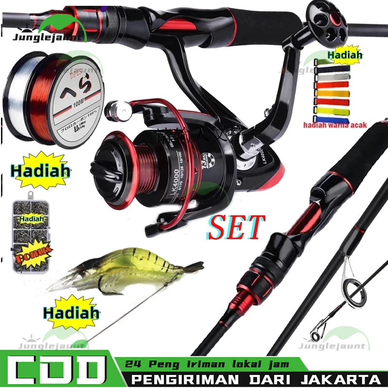 COD #DAIWA Set pancing daido 1.6m/1.8m/2.1m Reel Pancing Murah Reel Pancing 100M Senar Pancing Umpan
