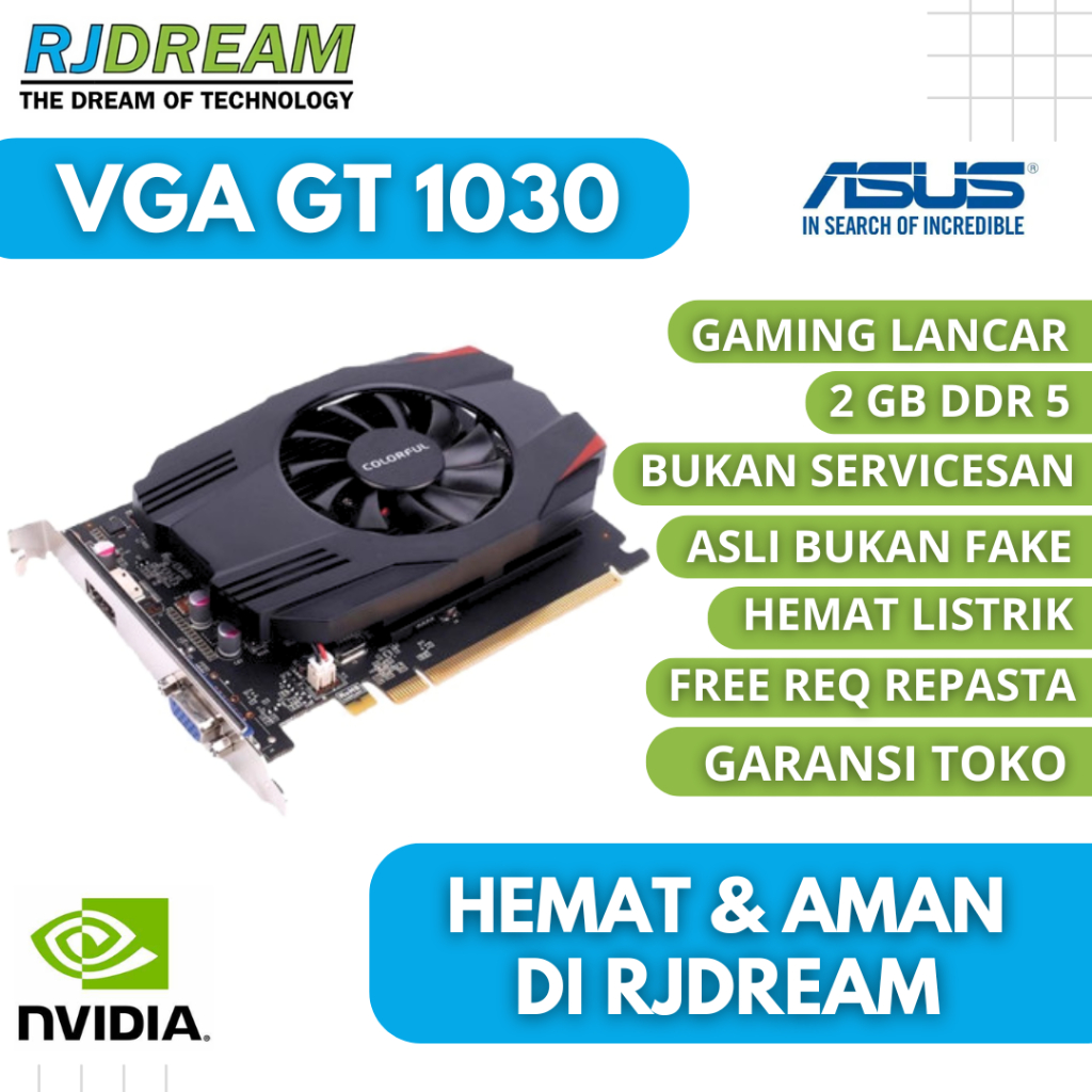 VGA GT 1030 2GB DDR5 BEKAS / SECOND NO MINUS