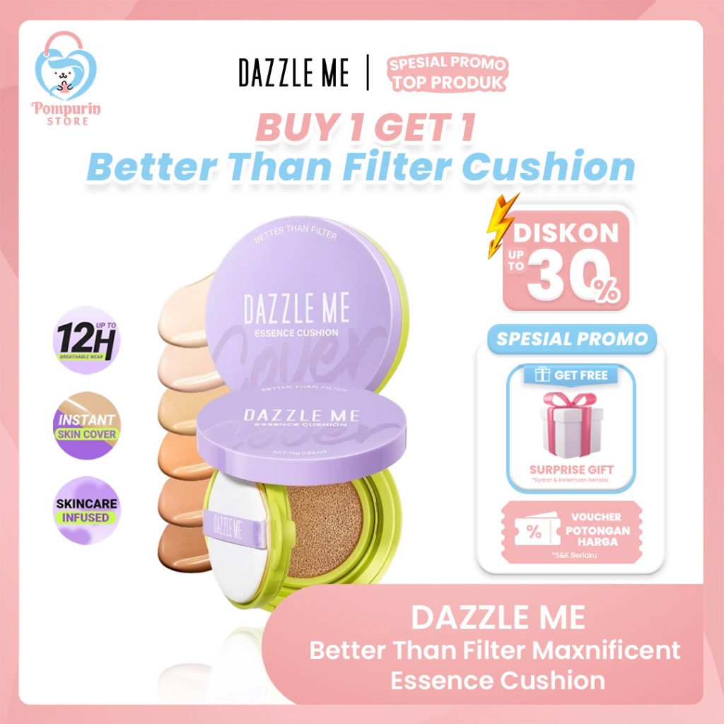 Dazzle Me Better Than Filter Maxnificent Essence Cushion 15gr - Essence Cushion - Tahan 12 Jam - One