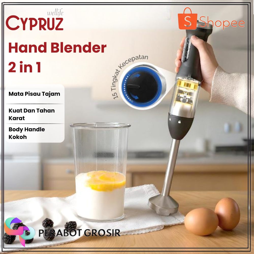 Cypruz Hand Blender 2in1 BR-0234 Tajam Kuat, Anti Karat, Garansi Resmi 1tahun