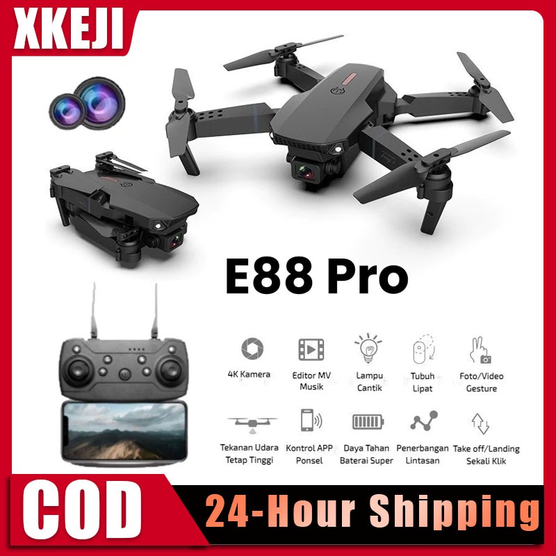 Drone E88 pro Foldable Drone Lipat Single Camera Drone Pemula
