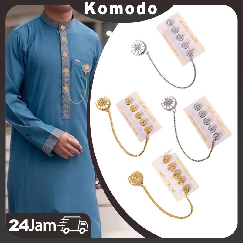 Butang Baju Melayu Pria Kancing Anti Karat Kancing Pin Baju Melayu Pria Set