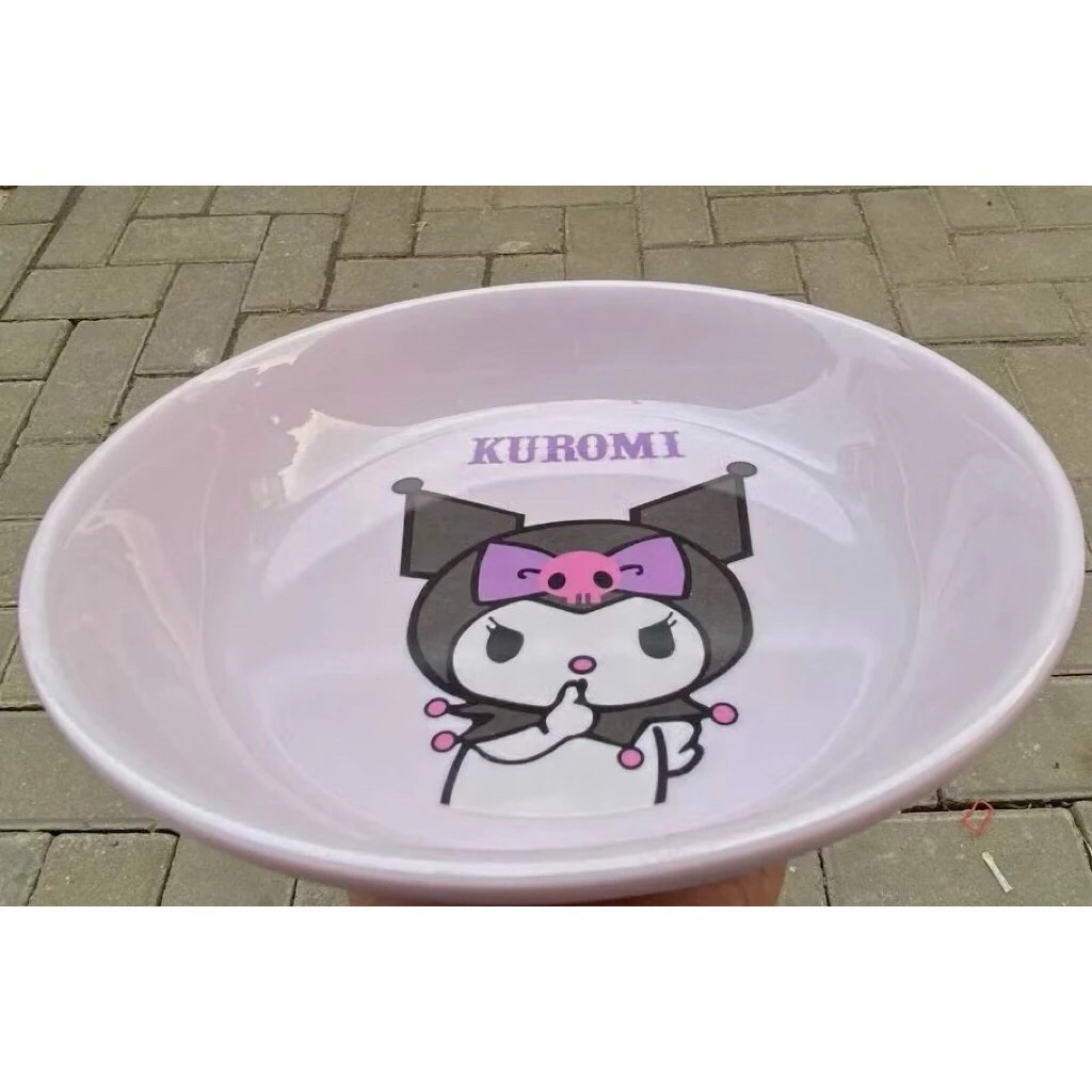 SERBA - piring makan karakter lucu melamin kuromi purple ungu