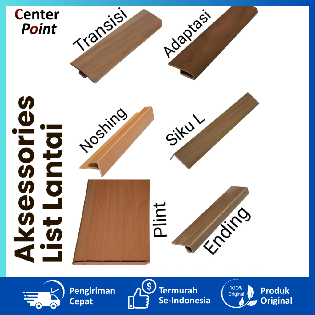 Aksessorist List Lantai / Plint / List Lantai / Skirting Lantai PVC 2.4m Motir Kayu