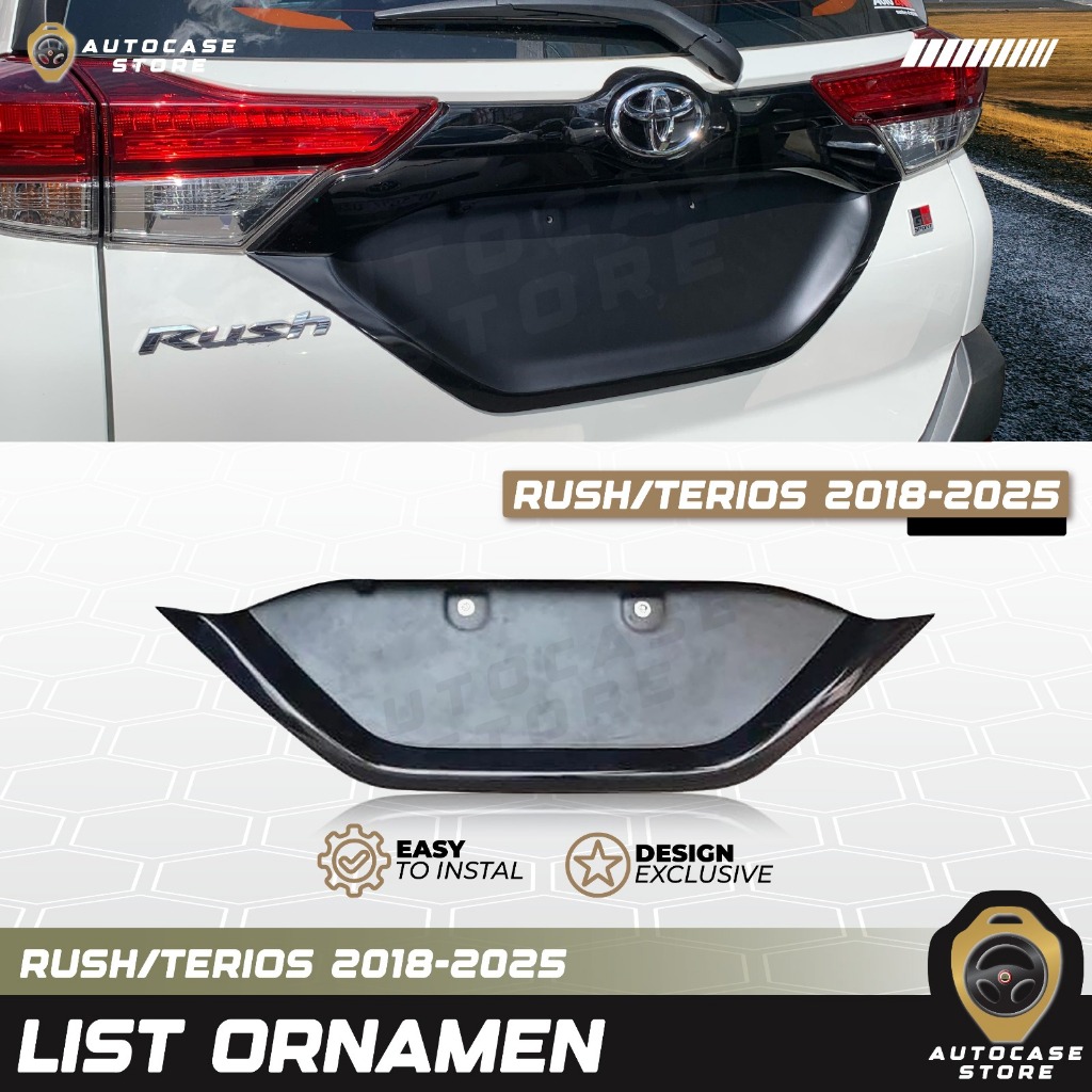 LIST ORNAMENT ALL NEW RUSH TERIOS 2018-2025 UP HITAM DOFF AKSESORIS MOBIL PNP
