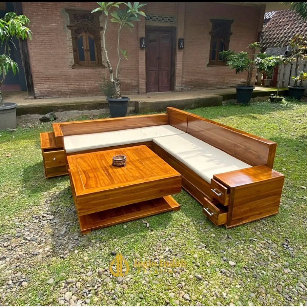 Kursi Box Laci Minimalis Kayu Jati Furniture Jepara