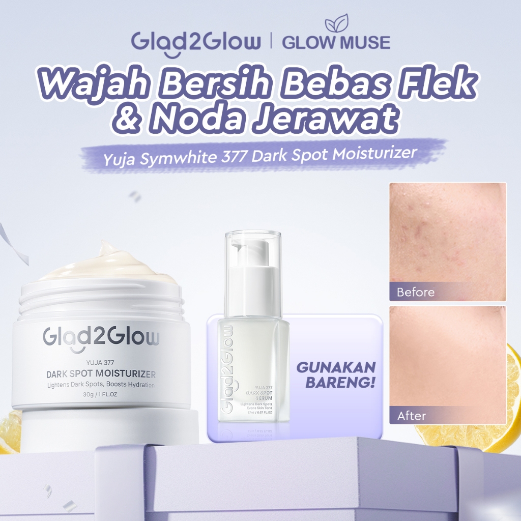 [100% ORI] Glad2Glow Yuja Symwhite 377 Dark Spot Moisturizer menghilangkan bekas jerawat brightening