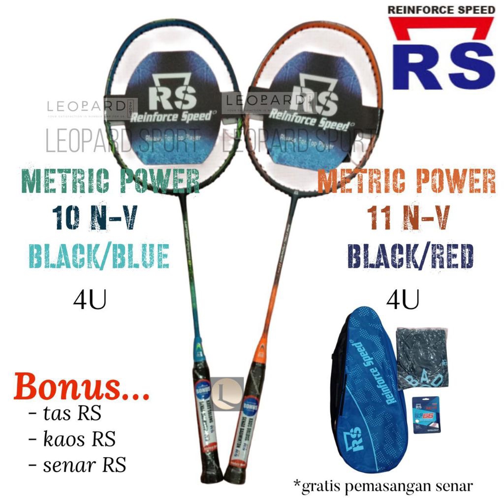 Raket Badminton Metric Power 10 11 N V 4U G6 / Raket RS