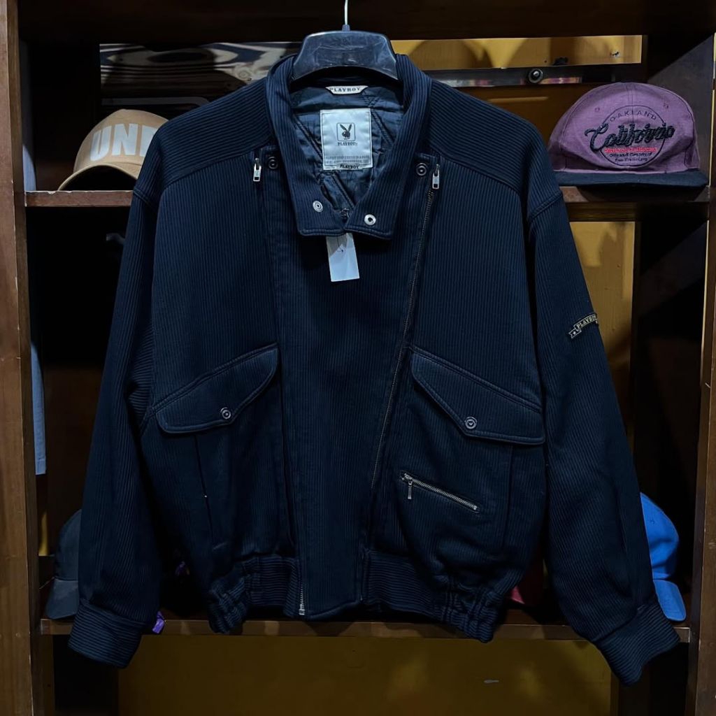 jaket harington PLAYBOY tebal size XL casual bagus ORIGINAL
