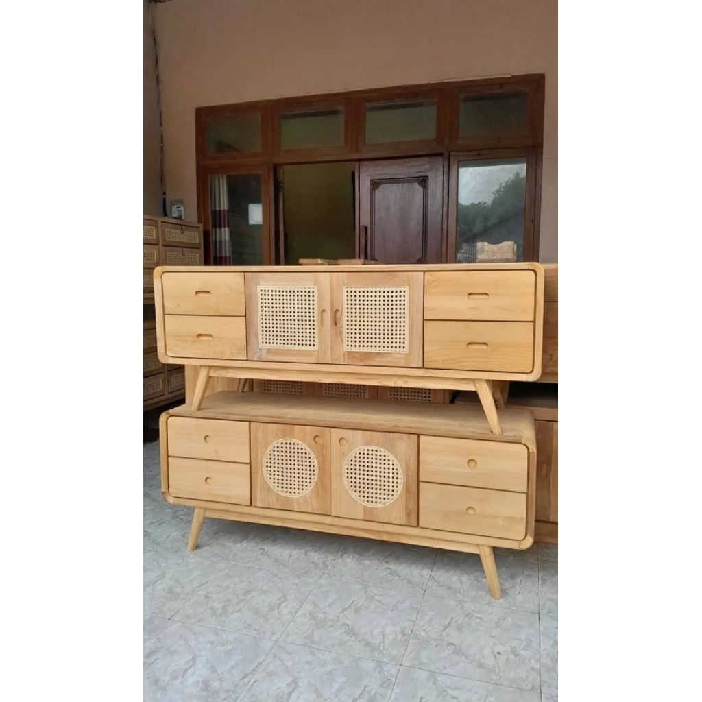 BUFET TV 100% KAYU JATI ASLI BUFET MINIMALIS