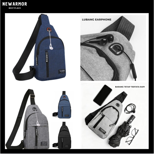 Tas Handphone Sling Bag Waistbag Pria Tas Selempang Dada Tas Punggung Ukuran Kecil untuk Handphone D