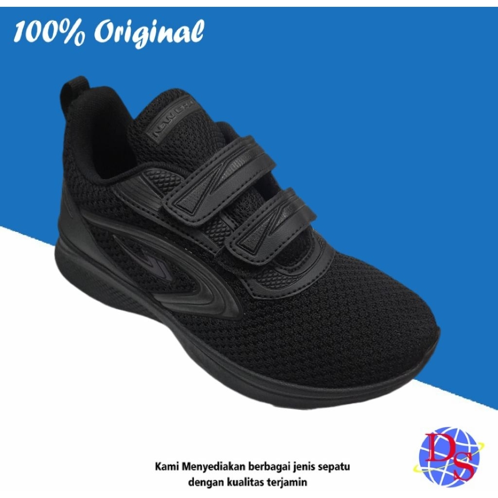 Sepatu Sekolah Anak Anak New Era Timothy Hitam Hitam Sepatu Sekolah New Era